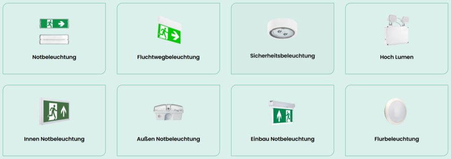 Fluchtwegbeleuchtung, Notbeleuchtung, Sicherheitsbeleuchtung, Sicherheitsbeleuchtungsanlagen, Fluchtwegbeleuchtung, Sicherheitsbeleuchtung